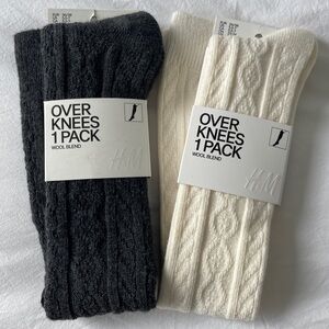 BUNDLE of 2 NWT H&M Women’s Over The Knee Wool Blend Socks in Size 5.5 - 7
